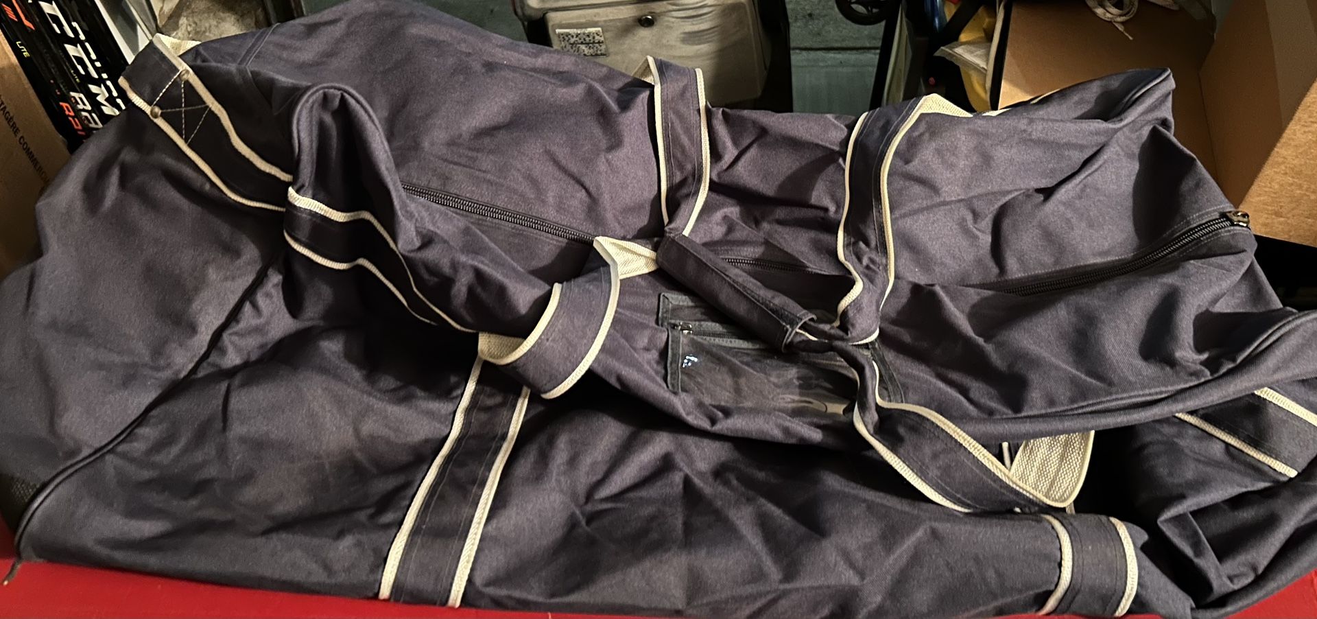Large Duffle Bag - Navy And White