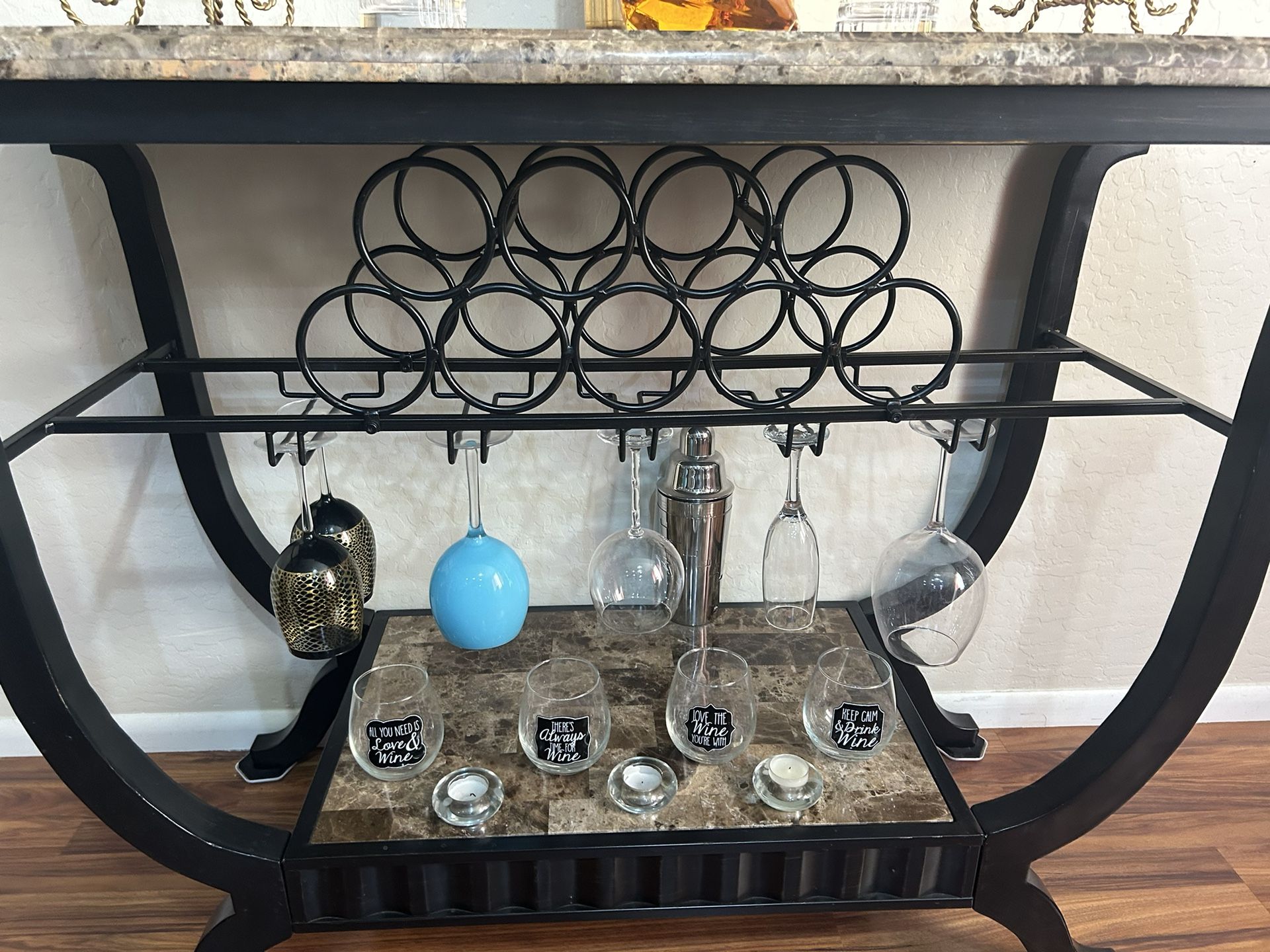 Stylish Marble Top Bar/Sideboard