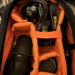 Nikon D5600 Camera With 3 High Speed Sigma Lenses And Accessories 