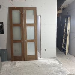 Double doors 24”x96” each x 1 ¾ thick  French Door 