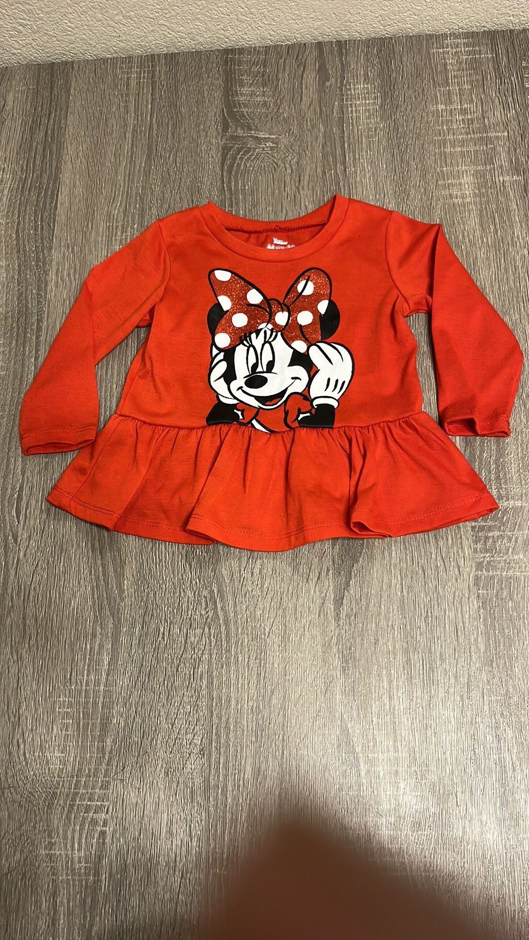 Disney Minnie Mouse Red Peplum Long Sleeve dress