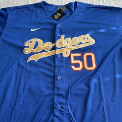 4x Blue Gold BETTS DODGERS JERSEY WS