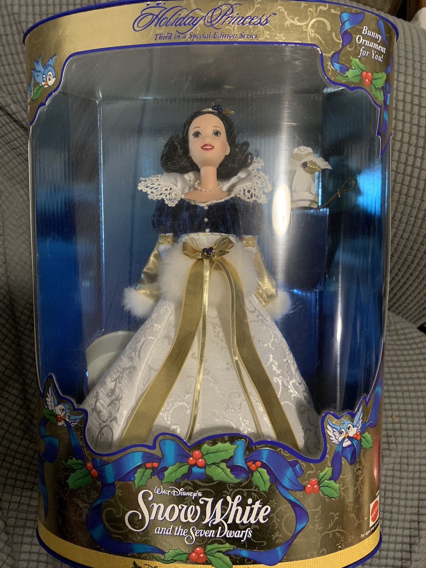 1998 NRFB Snow White Disney Was Holiday Princess Doll Mattel 19898