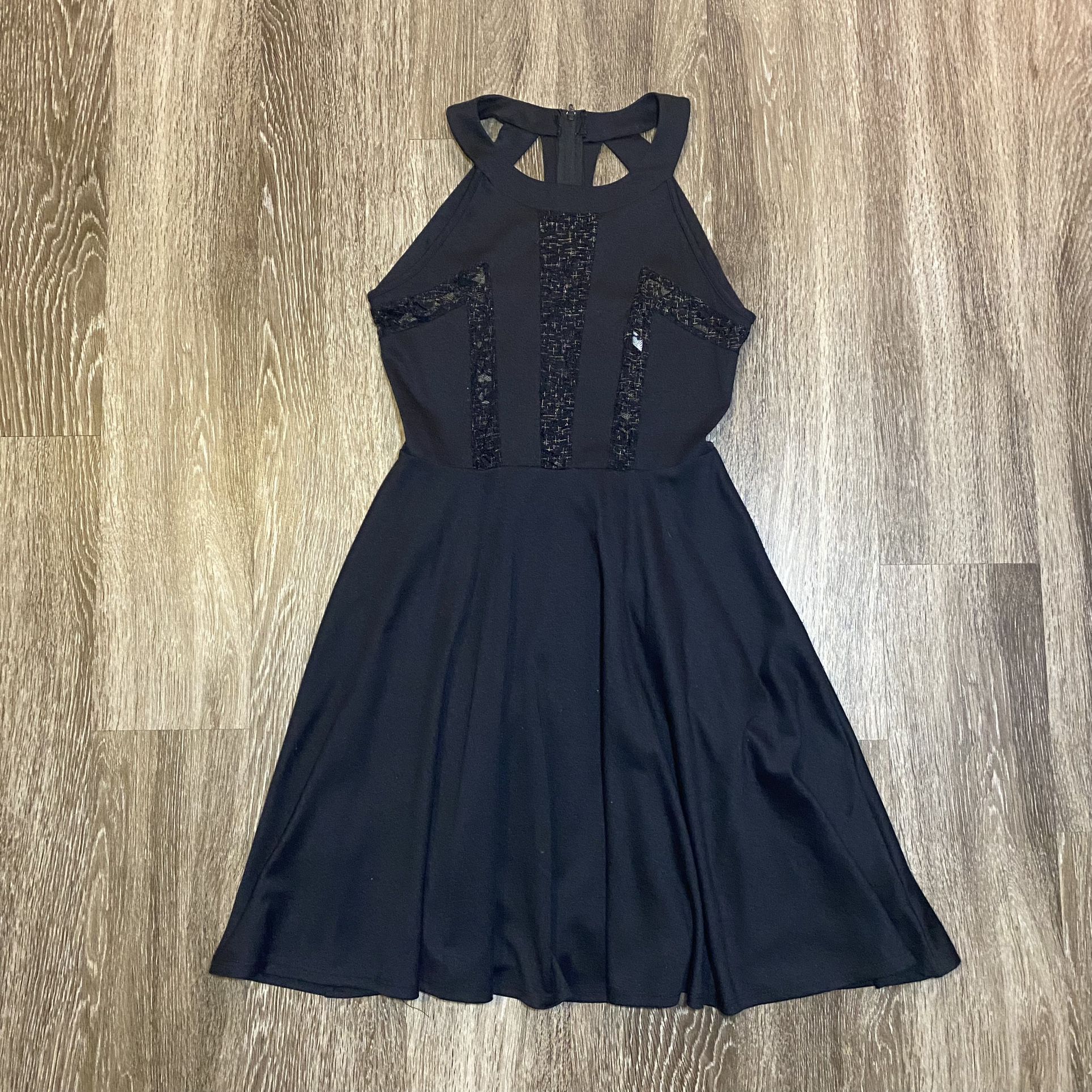 Black Lace Cutout Dress - M
