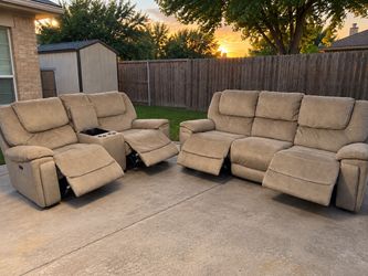 Free Delivery Reclining Sofa and Loveseat Set