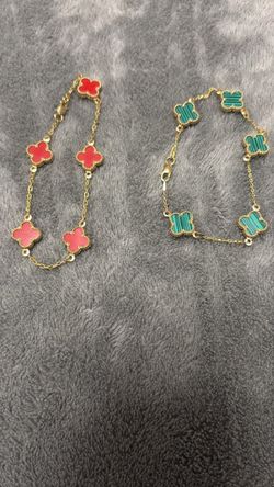 Pulsera de tréboles en oro 10K