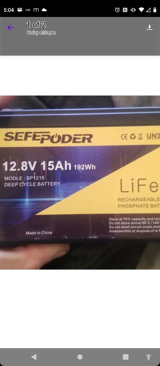 I dunno 12 ah rechargable deep cycle battery. n.i.b.