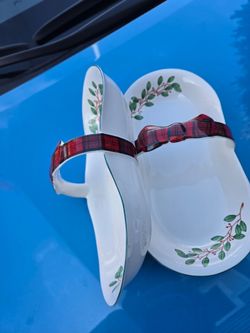 Christmas Decoration Plates-Vase, 2 New