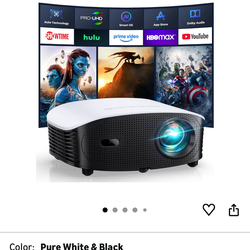 Brand new GooDee Smart Mini Projector with WiFi and Bluetooth - 1200 ANSI 4K Support, Compatible with Netflix/YouTube/Prime Video, AI Auto Focus & Key
