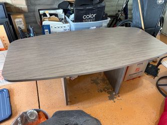 Gray Wood Grain Conference or Dining Table