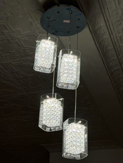 4-Light Crystal Pendant Chandelier