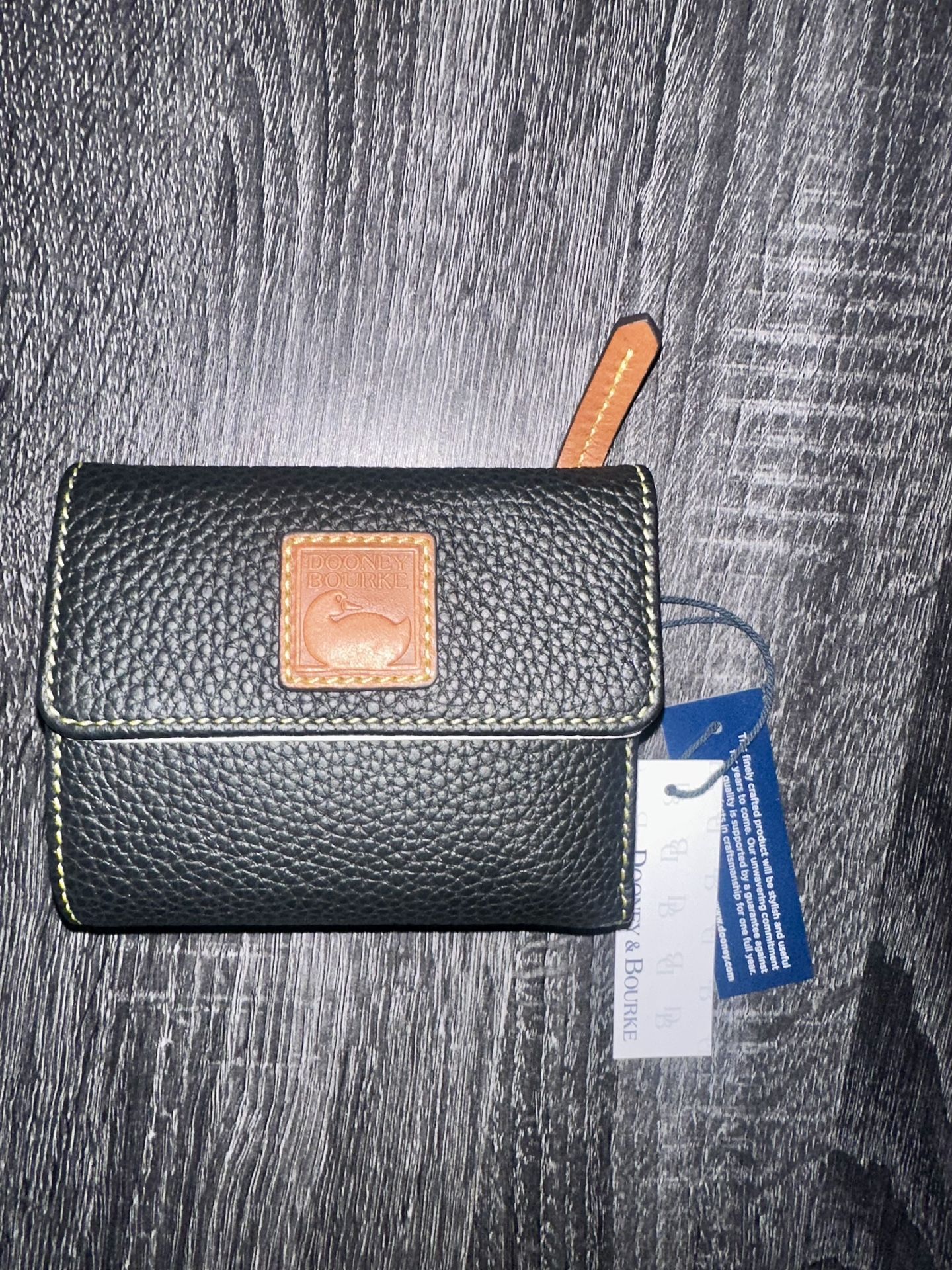 Dooney & Bourke Pebble Grain Small Flap Wallet Black