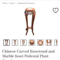 Carved Plant Stand  Vintage 