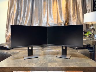 Two ( dual ) Slim Thin bezel DELL P2419Hc 24” inches Full HD 1080p VGA DP HDMI USB C VESA computer monitors