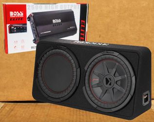 Kicker CompRT Shallow Sealed Box 12" Subwoofer Boss Power Amplifier W Bass Knob 1000 Watt Package 🚨 Payment Options Available 🚨 No Credit Needed 🚨 
