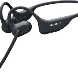 NOUUI Open Ear Headphones with Mic, Dual Connection Bluetooth Headset with Microphone (AI Noise Cancelling), Bluetooth 5.3 Headphones with Mic, Sweatp