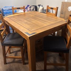 Sturdy Wooden dining table w/ 4 chairs