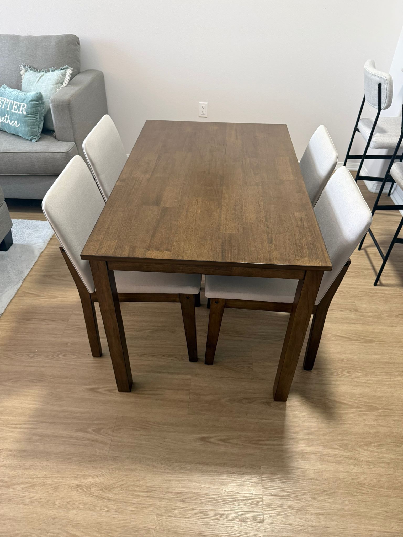 Wooden Dining Table + 4 Chairs  