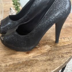 Sparkly Black High Heels