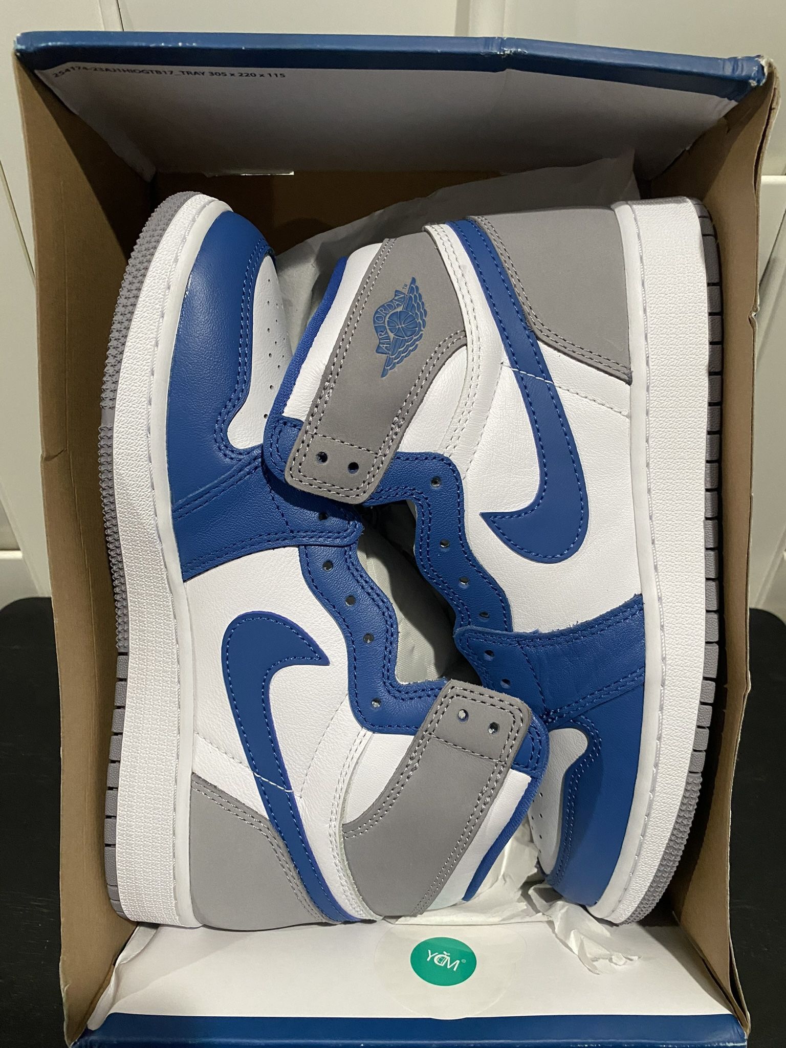 Nike Air Jordan 1 Retro High OG True Blue Grey White FD1437-410 GS 
