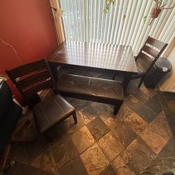 Solid Wood Dining Table+bench+chairs
