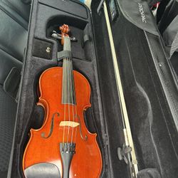 Student Full Size Violin + Bow + Case + Shoulder Pad