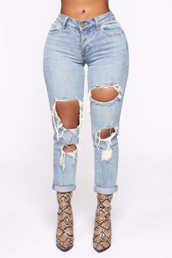 So Over You Boyfriend Jeans - Light Blue Wash Fashionnova