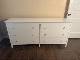 White 6 Drawer Double Dresser