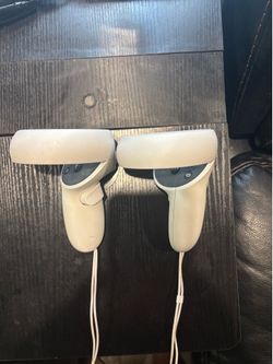 Meta Quest controllers. Left & right.
