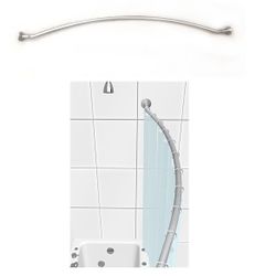 Taylor 60" Satin Nickel Curved Shower Rod - Adjustable 