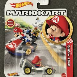 Hot Wheels Mario Kart - Baby Mario with B-Dasher Vehicle - New NIB