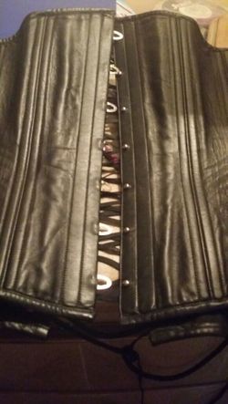 Leather under breast corset