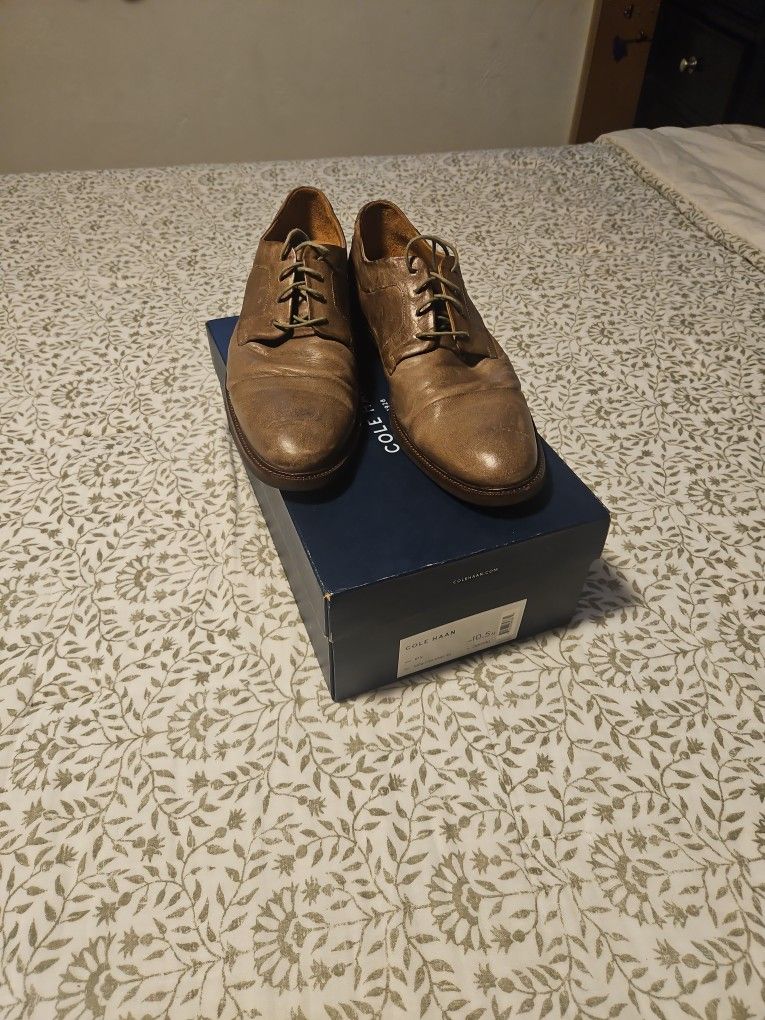 Cole Haan Mens Dress Shoes 10.5 Gray Brown