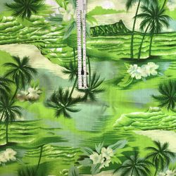 Beautiufl Hawaiian Tree Cotton Fabric Use it for a Childs Dress or Quilting 33”x30”