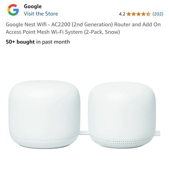 Google Nest Wifi Router With Satellite Extender