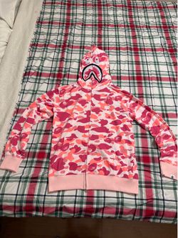 pink bape zip up jacket