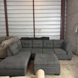 Ashley Gray Sectional With Ottoman