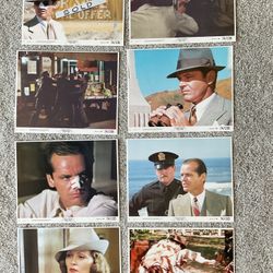 Original “Chinatown” Film Noir Mini Lobby Card Set of 8 Jack Nicholson 1974