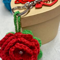 Red Flower Key Chain