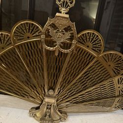 Peacock Brass Fireplace Screen