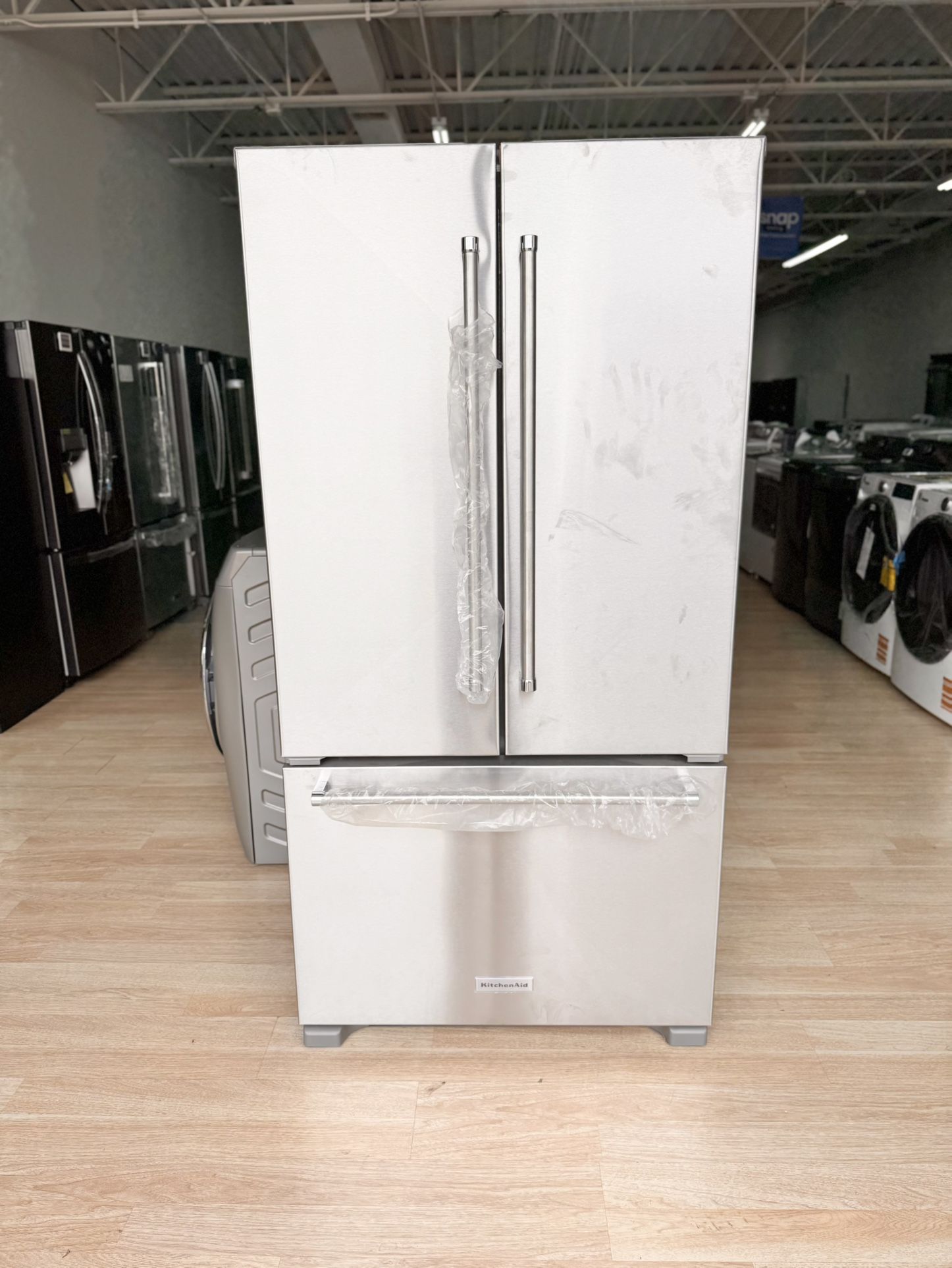 New KitchenAid 22 Cu. Ft. Counter-Depth French Door Refrigerator 36-Inch Wide in Stainless Steel - KRFC302ESS