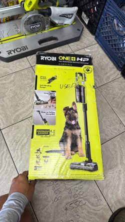 Ryobi 18v hp stick vacuum with carbon fiber battery and charger. Used machine new battery