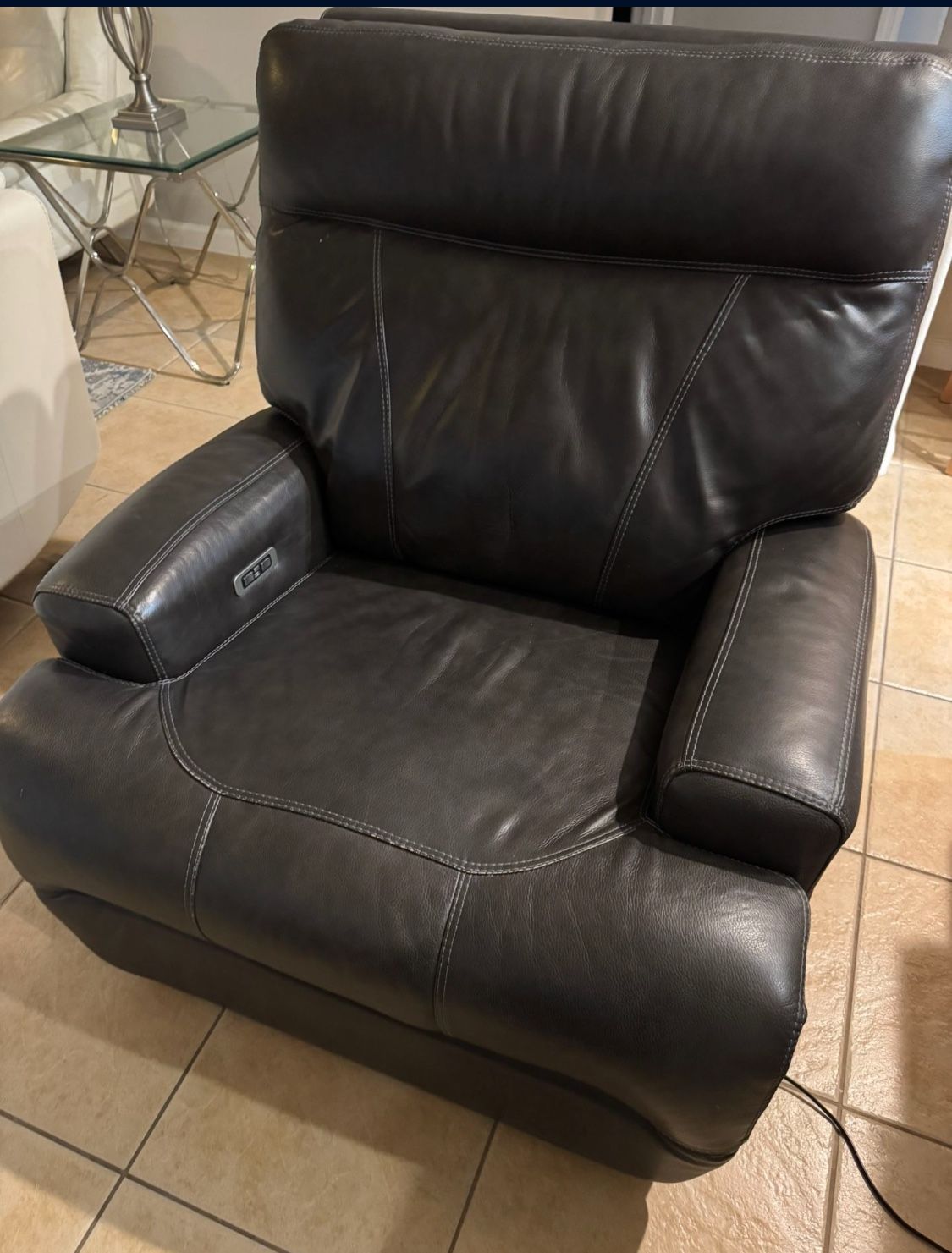 Brown Leather Multi-position Recliner
