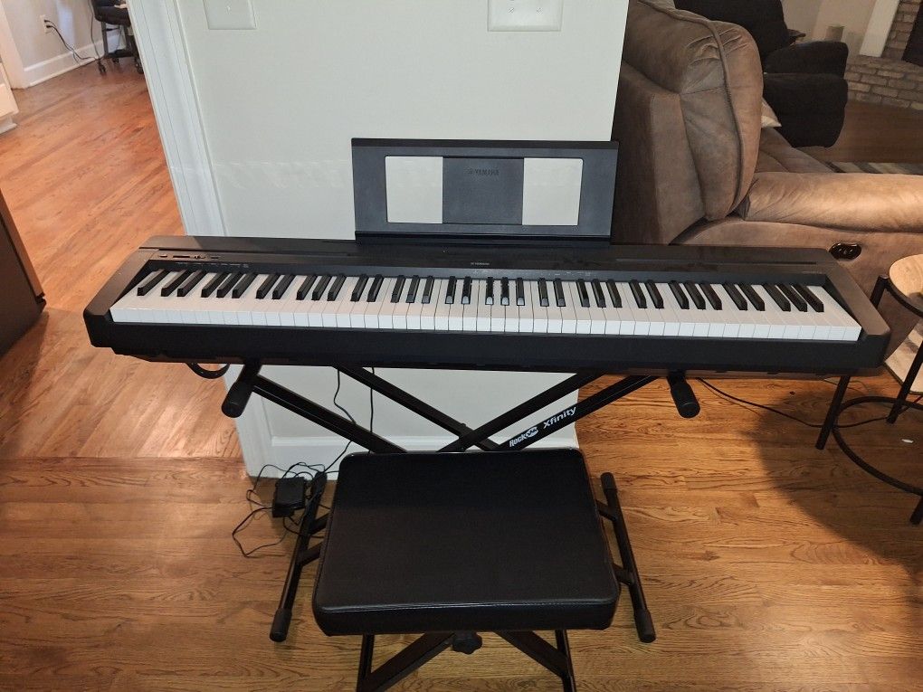 Yamaha Keyboard With Stand, Stool, And Foot Petal