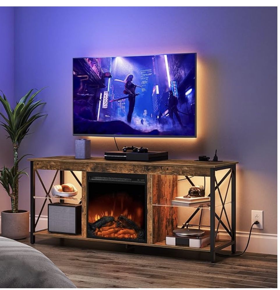 Entertainment Center With Power Outlets
