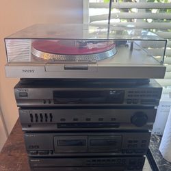 Sony record Player With Hifi System (5 Disc Player And Dual Cassette) 