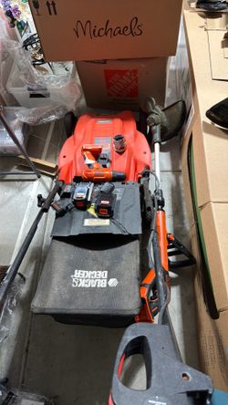Black and Decker lawn care set and Drill