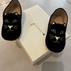 Charlotte Olympia - Size M - Black Velvet/Suede