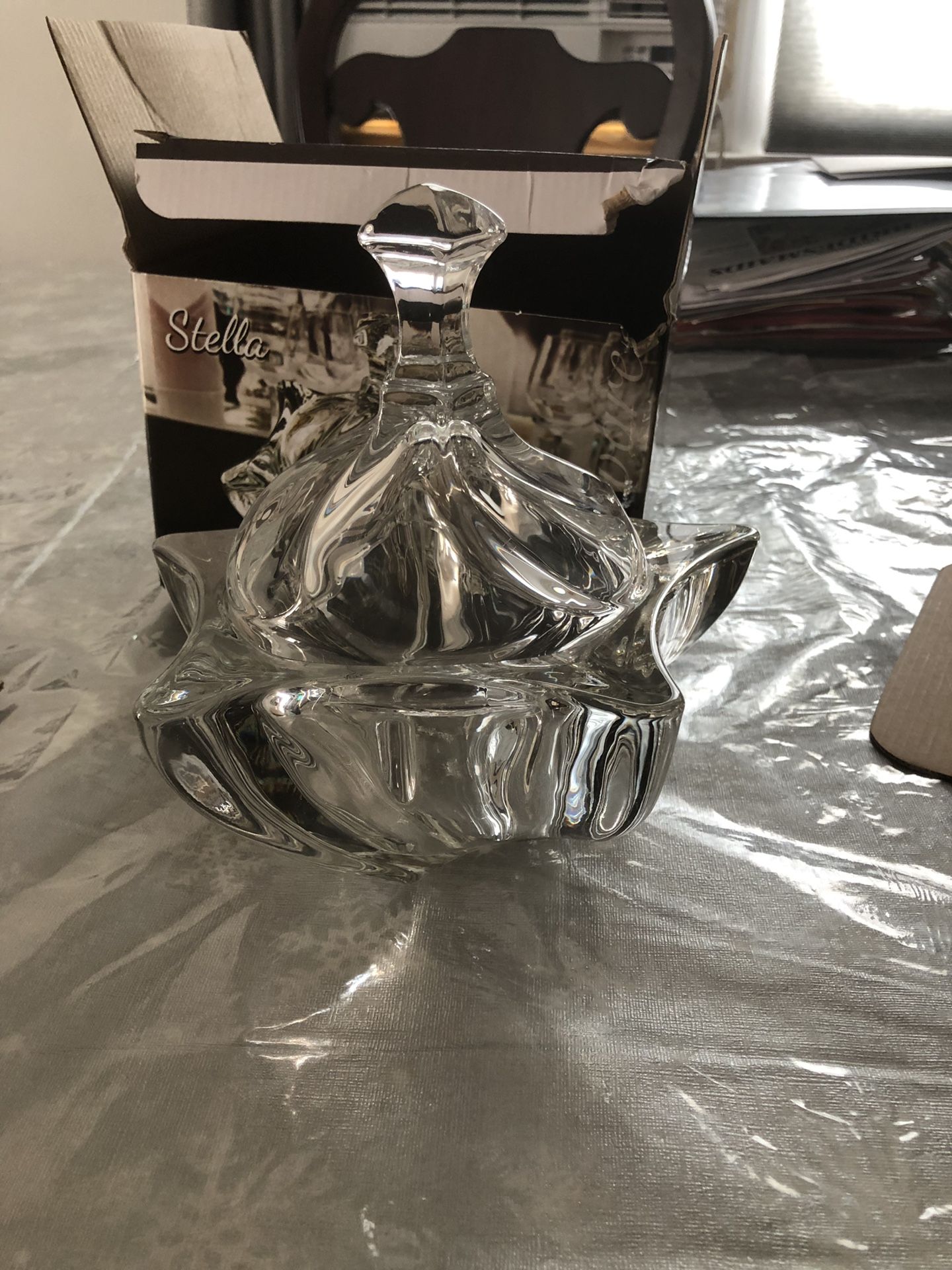 Glass Candy Dish With Lid