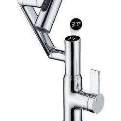 Silver Bathroom Faucet - Rotatable 